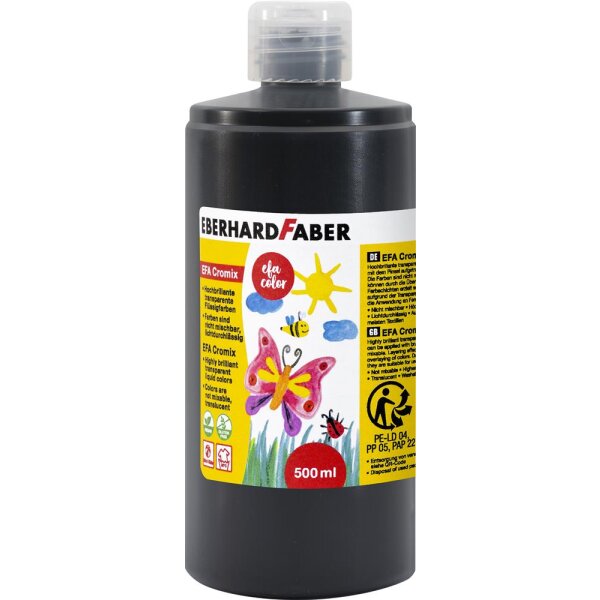 Transparentfarbe EFA Cromix, 500 ml schwarz