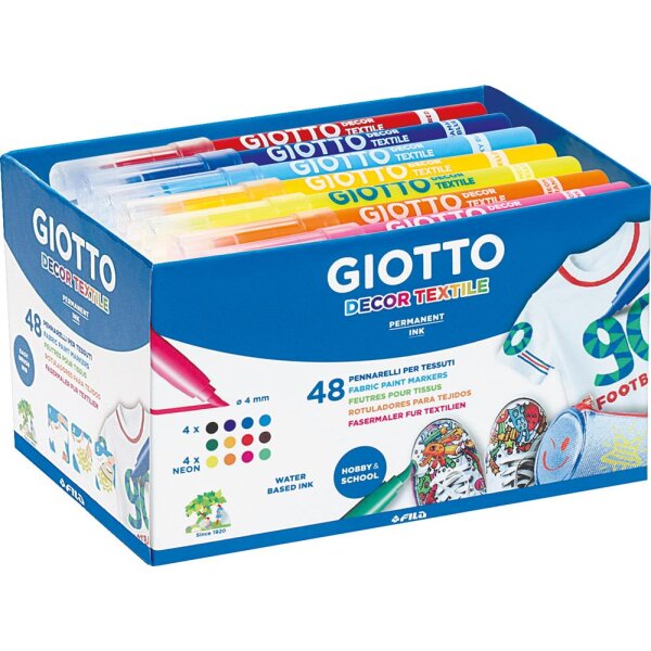 Giotto Decor Textilstifte, 48 Stück. Leider bereits ausverkauft.