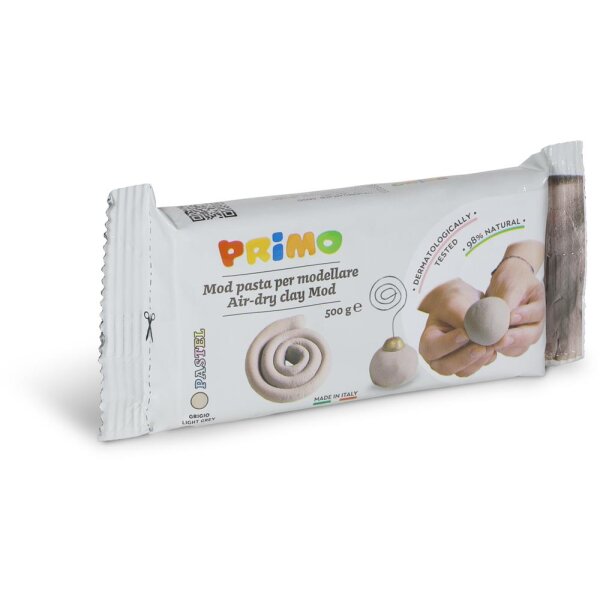 Primo Modelliermasse lufttrocknend, 500 g pastellgrau