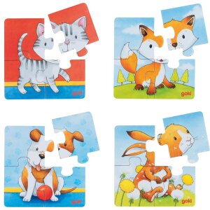 Hintergrundbildpuzzle Tierkinder, 4er Set