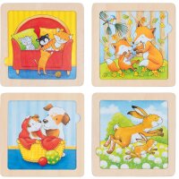 Hintergrundbildpuzzle Tierkinder, 4er Set