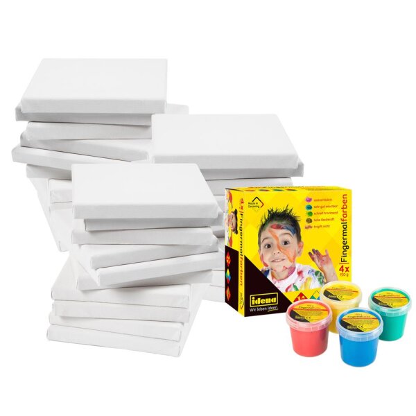 40 Keilrahmen inkl. Fingermalfarben GRATIS