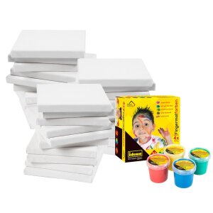 40 Keilrahmen inkl. Fingermalfarben GRATIS