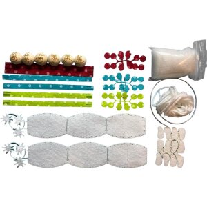 Bastelset Schneemänner zum Fädeln klein 6er Set