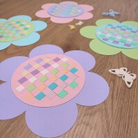 Bastelset Blumen zum Flechten vorgestanzt von Prell, 20 Stück