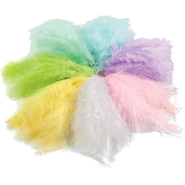Flauschfedern Pastell, 100 g