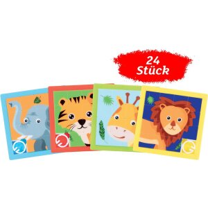 Kunststoffschiebepuzzle afrikanische Tiere, 24 Stück