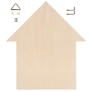 DIY Schlüsselbrett Haus, 15 x 16,5 cm