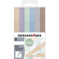 Textmarker Slim Natural Shades, 6 Stück