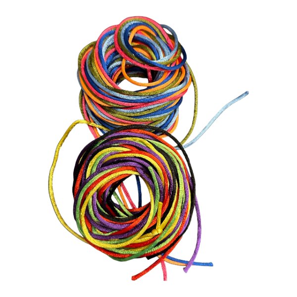 Satinkordeln kräftige Farben, 10er-Set, 3 m x 2 mm