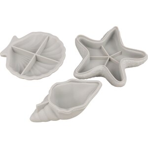 Set Silikongießformen Seestern + Muscheln, 3tlg.