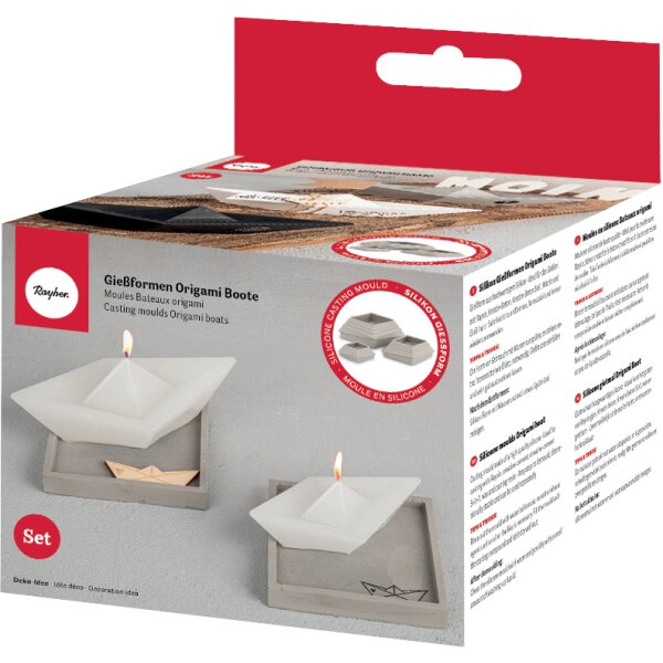 Set Silikongießformen Origami Boote, 3tlg.