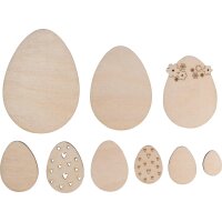 Holz Ostereier, 9 Stück