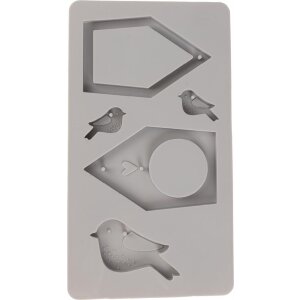 Silikongie&szlig;form Vogelh&auml;user + V&ouml;gel