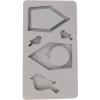 Silikongießform Vogelhäuser + Vögel