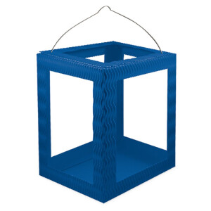 Laternenrohling eckig mittelblau
