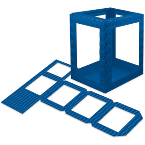 Laternenrohling eckig mittelblau