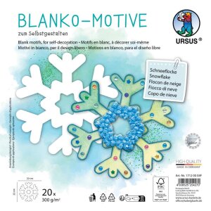 Stanzteile Schneeflocke zum Selbstgestalten, 20 Stück