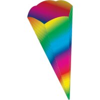 Schultütenrohling aus 3D-Wellpappe regenbogen, h: 68 cm