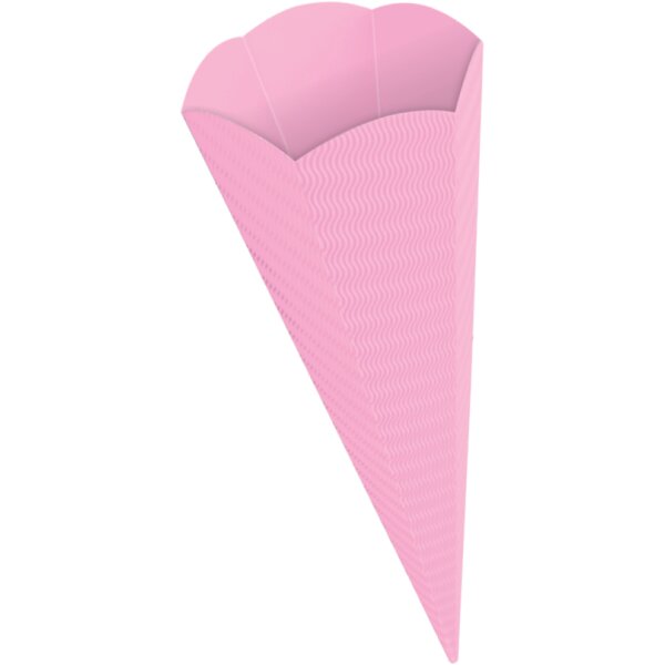 Geschwister Schultütenrohling rose aus 3D-Wellpappe h: 41 cm
