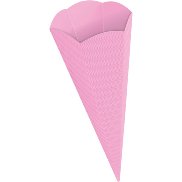 Schultütenrohling aus 3D-Wellpappe rose, h: 68 cm