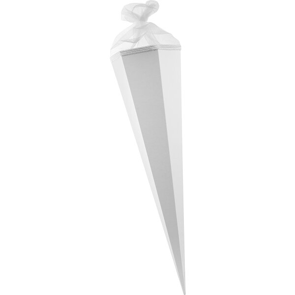Bastelschultüte sechseckig, 85 cm weiß
