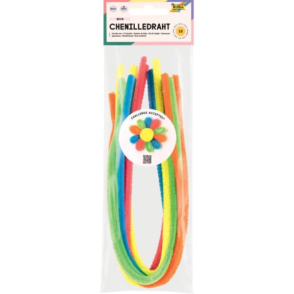 Chenilledraht / Pfeifenputzer neon, 10 Stück
