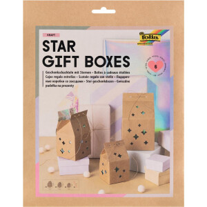 Bastelset Geschenkboxen mit Sternchen, 6 Stück