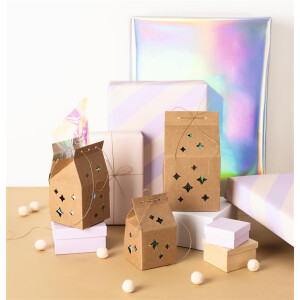 Bastelset Geschenkboxen mit Sternchen, 6 Stück