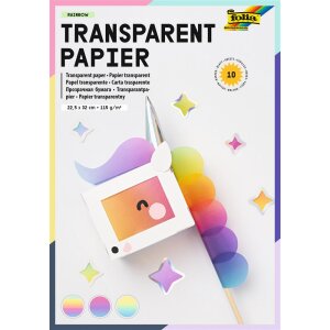 Transparentpapier Rainbow für Laterne, 10 Blatt