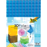 3D Folie 23 x 33 cm, 5 Bogen in 5 Farben