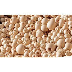 Jumbo Mix Holzperlen Natur, Ø 10 – 18 mm, 1 kg