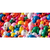 Jumbo Mix Holzperlen Bunt, 6 Farben, Ø 10 – 18 mm, 1 kg