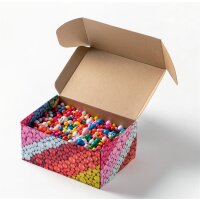 Jumbo Mix Holzperlen Bunt, 6 Farben, Ø 10 – 18 mm, 1 kg