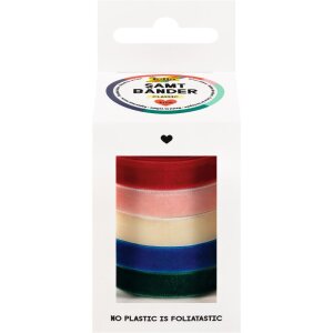 Samtbänder Regenbogen, 5x 2 m