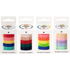 Satinbänder, 5 Stück in 5 Farben