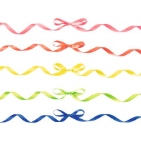 Satinbänder, 5 Stück in 5 Farben Neon