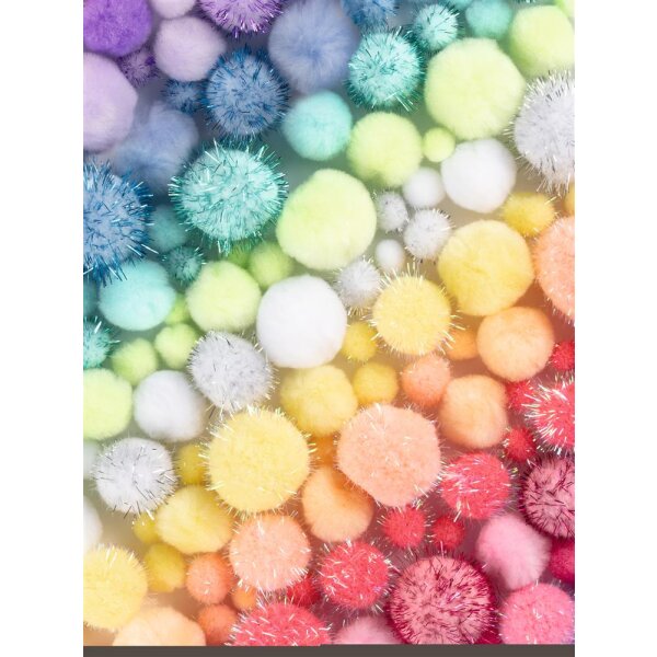 Pompons Mix Pastell Glitter, 300 g