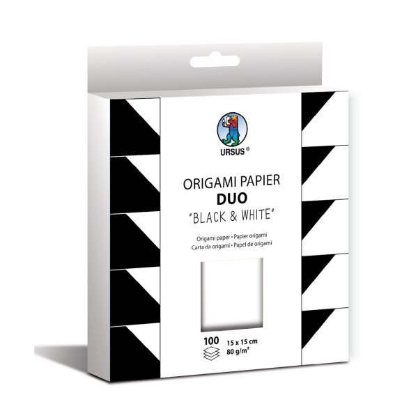 Origami Papier Duo, 100 Blatt, 15 x 15 cm Schwarz und...