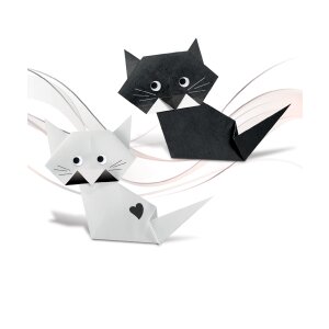 Origami Papier Duo, 100 Blatt, 15 x 15 cm Schwarz und Wei&szlig;