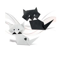 Origami Papier Duo, 100 Blatt, 15 x 15 cm Schwarz und Weiß