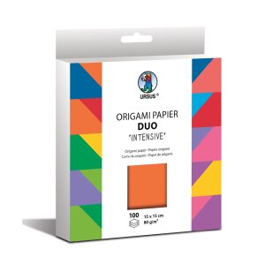 Origami Papier Duo, 100 Blatt, 15 x 15 cm Intensiv
