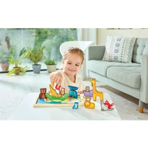 Puzzle Tierreich mit 16 Tieren aus Holz