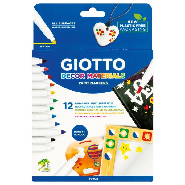 Giotto Decor Materials Fasermaler, 12 Stück