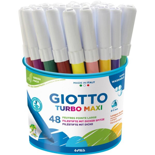 Giotto Turbo Maxi Fasermaler, 48 Stück