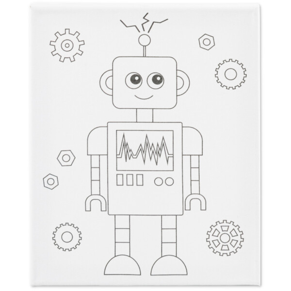 Mal Leinwand mit Aufdruck, 24 x 30 cm Roboter