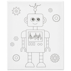 Mal Leinwand mit Aufdruck, 24 x 30 cm Roboter