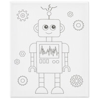 Mal Leinwand mit Aufdruck, 24 x 30 cm Roboter