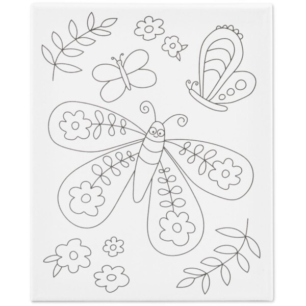 Mal Leinwand mit Aufdruck, 24 x 30 cm großer Schmetterling