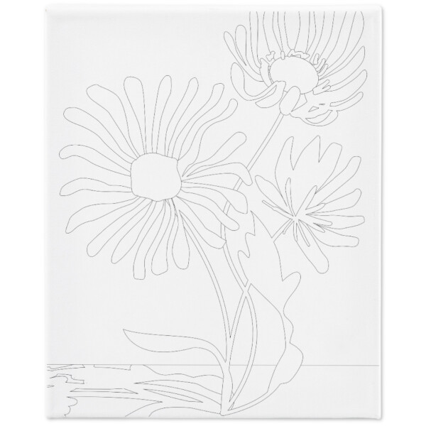 Mal Leinwand mit Aufdruck, 24 x 30 cm große Blumen